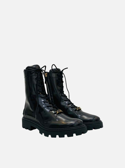 TOD'S Combat Black Ankle Boots