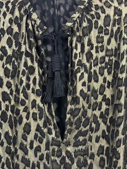 SAINT LAURENT Black & Gold Size US 4 Blouse