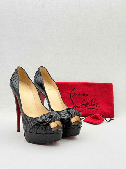 CHRISTIAN LOUBOUTIN Black Python Size EU 38.5 Pumps