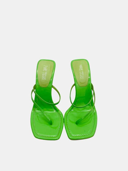 PARIS TEXAS Flip Flops Green Mules 38.5