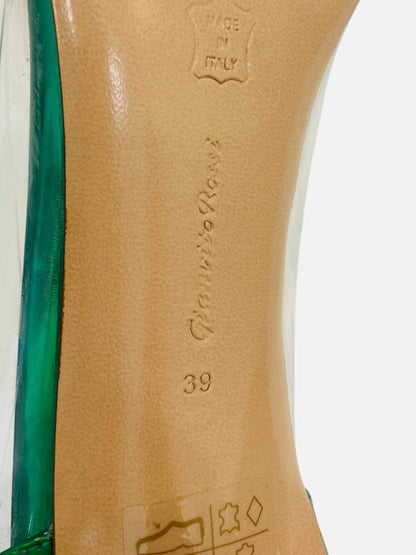 GIANVITO ROSSI Plexi Metallic Green Size EU 39 Pumps