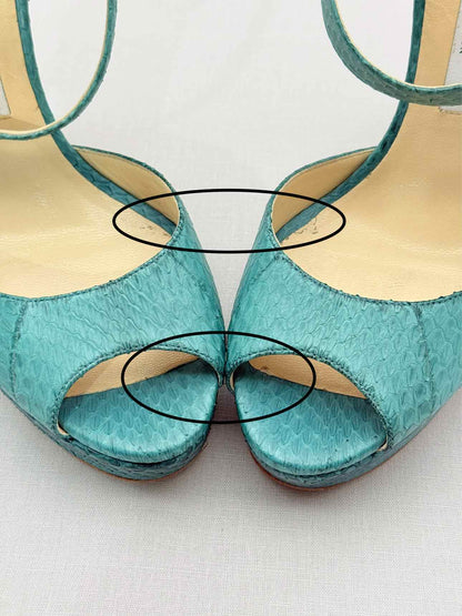 JIMMY CHOO Linda Turquoise Size EU 41 Platform Sandals