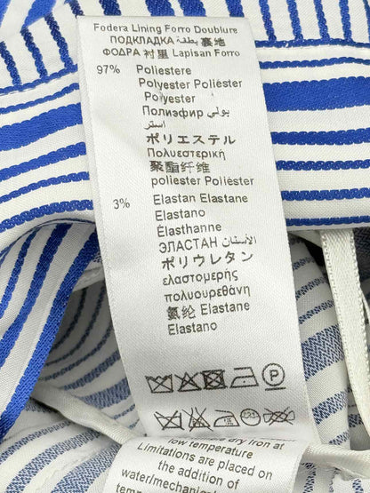 ELISABETTA FRANCHI White & Blue Size US 6 Playsuit