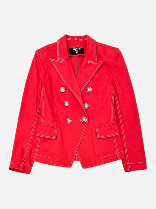 BALMAIN Double Breasted Red Jacket