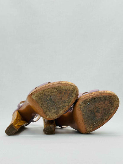 CASADEI Slingback Purple Size EU 38 Heeled Sandals