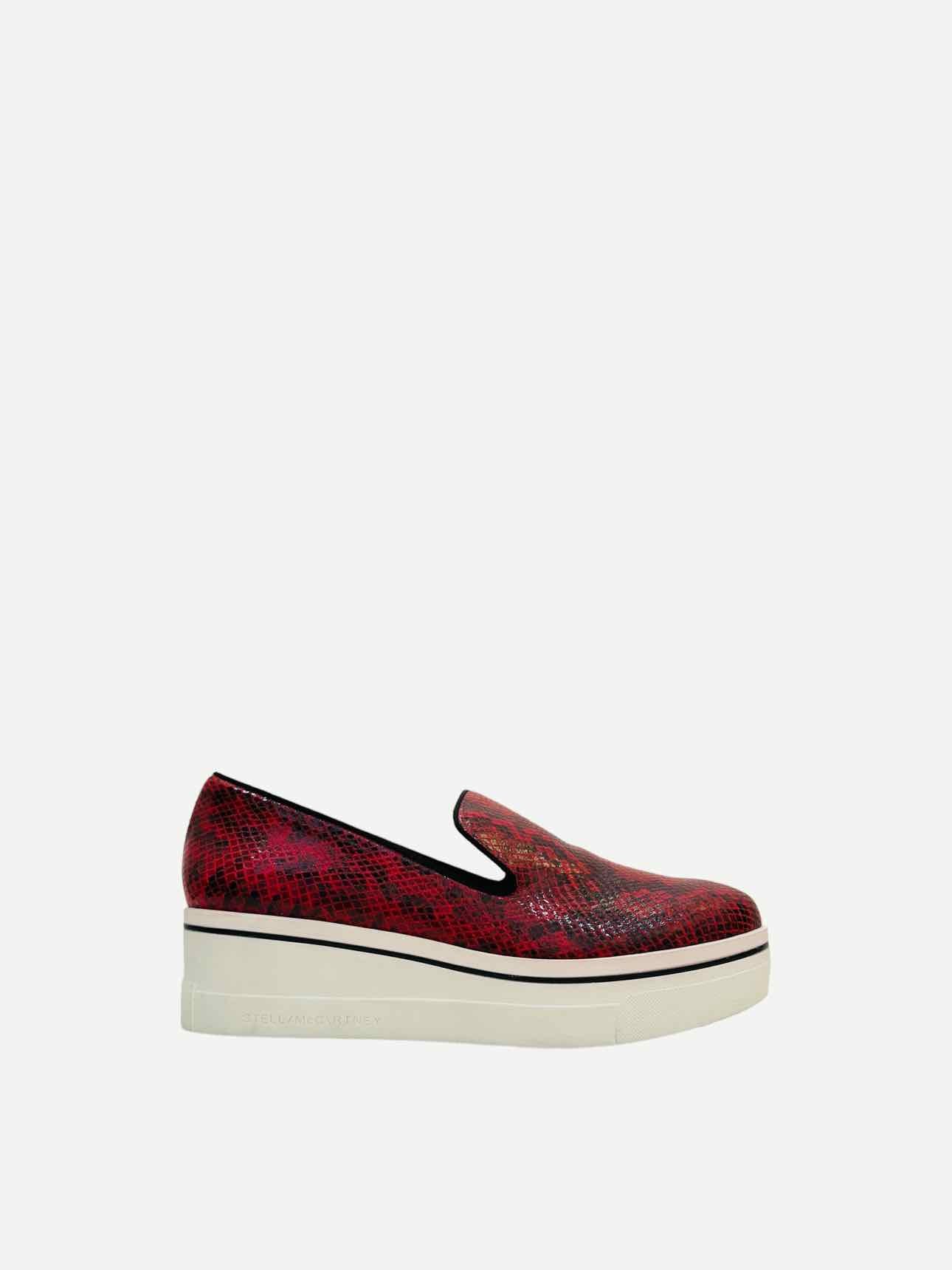 STELLA MCCARTNEY Platform Red & Black Loafers 41