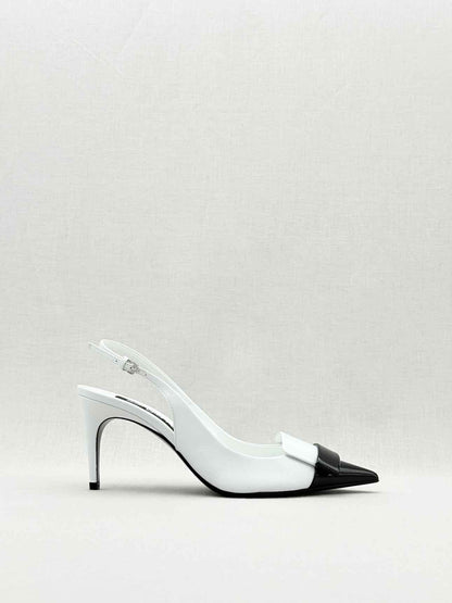 SERGIO ROSSI White & Black Size EU 39 Slingbacks
