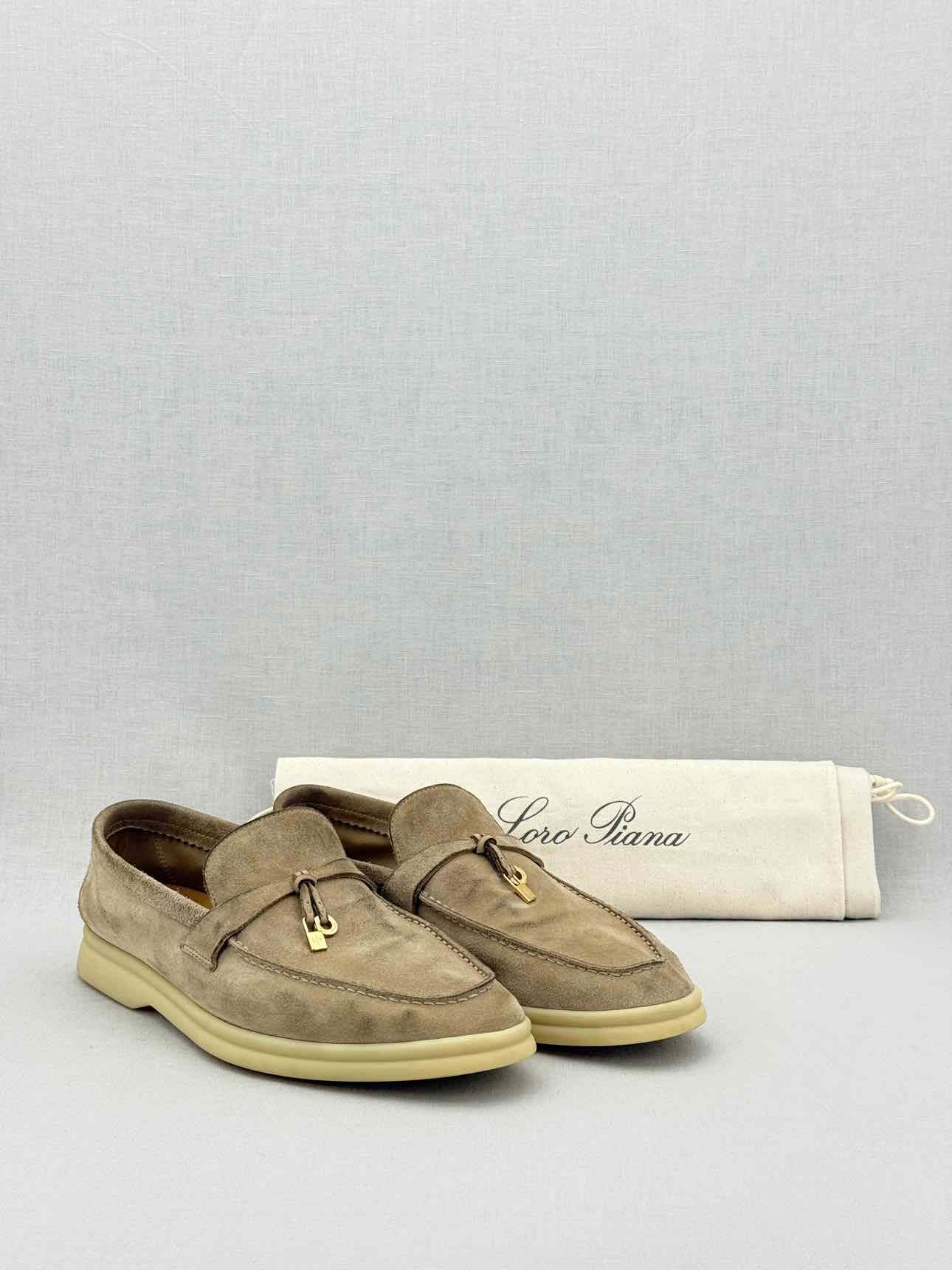 LORO PIANA Beige Size EU 39.5 Slip-ons