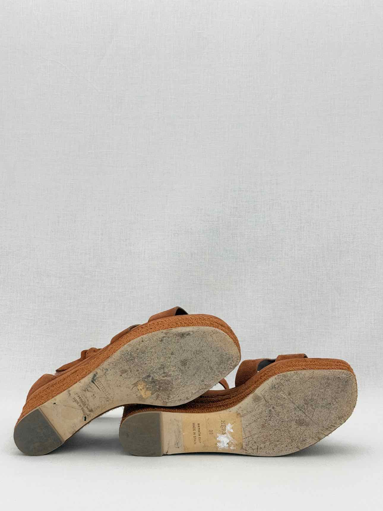 HERMES Elda Brown Size EU 39 Platform Sandals