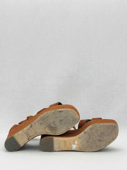 HERMES Elda Brown Size EU 39 Platform Sandals