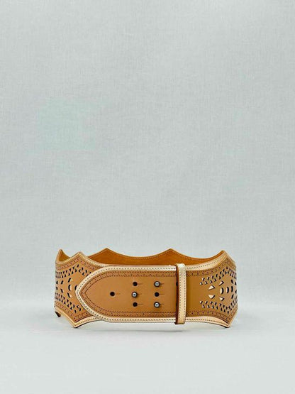 ALAIA Beige & Gold Belt