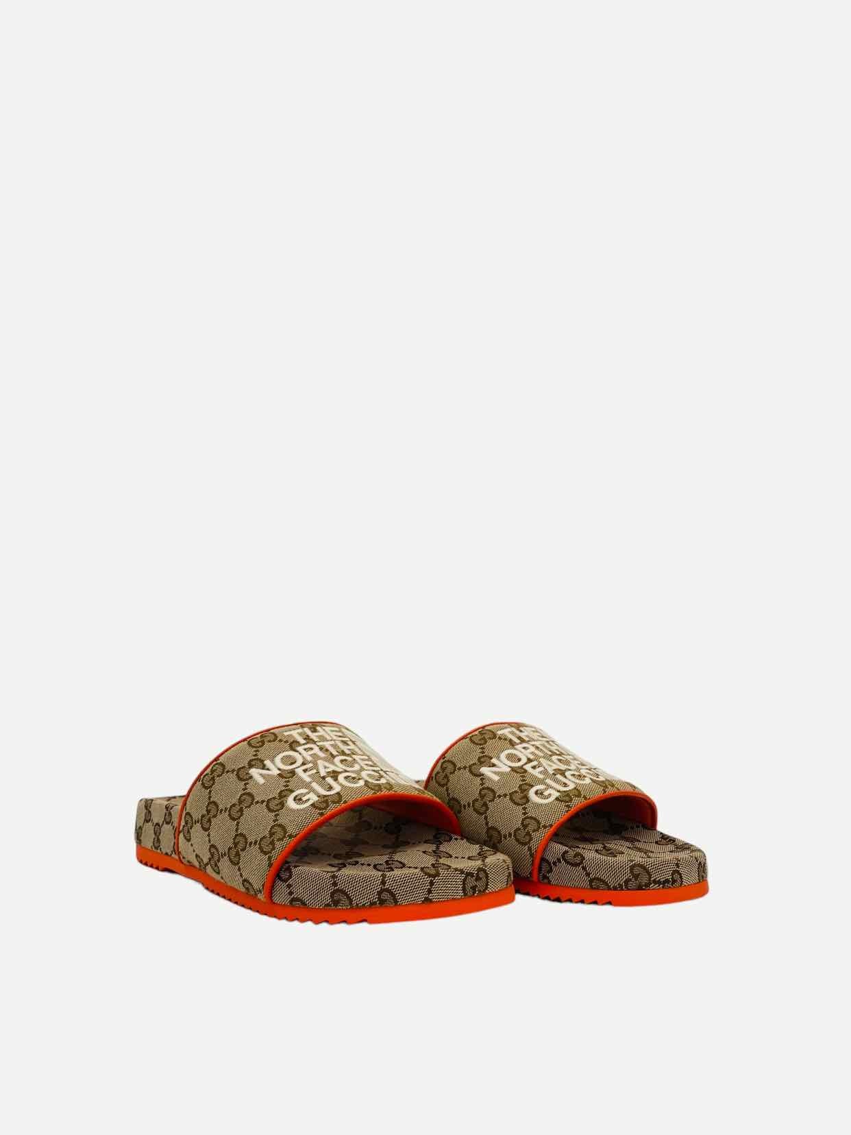 GUCCI GG Supreme Brown w/ Orange Size EU 41 Slides