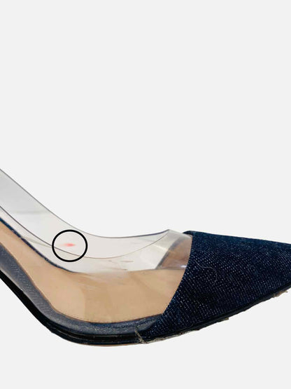 GIANVITO ROSSI Denim &amp; PVC Blue Pumps 40