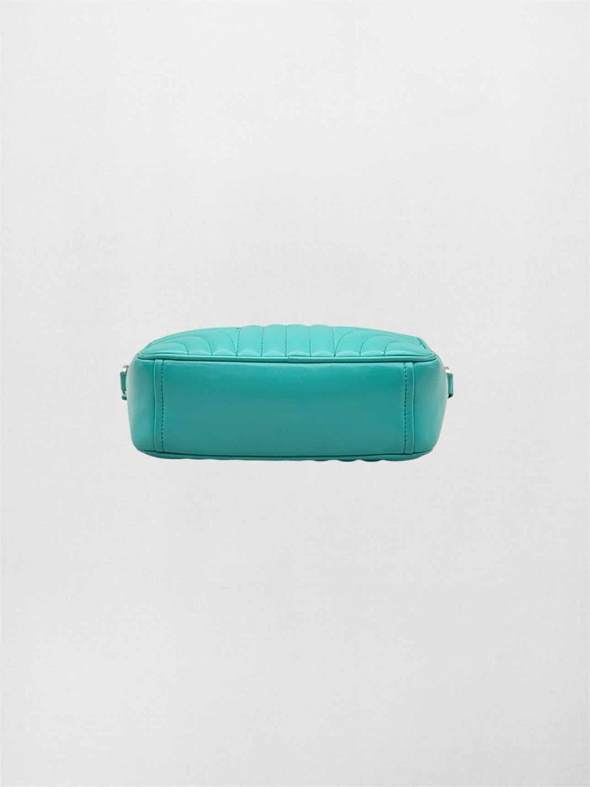 PRADA Diagramme Camera Turquoise Quilted Crossbody