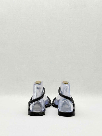 ANCIENT GREEK SANDALS Black Braided Size EU 39 Sandals