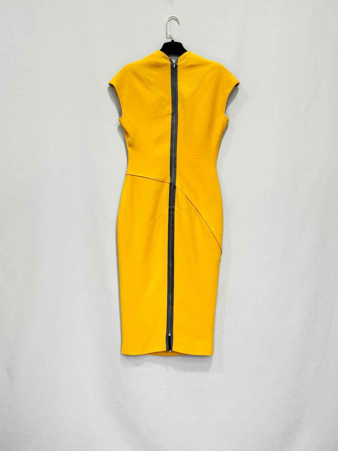VICTORIA BECKHAM Yellow Size US 8 Knee Length Dress
