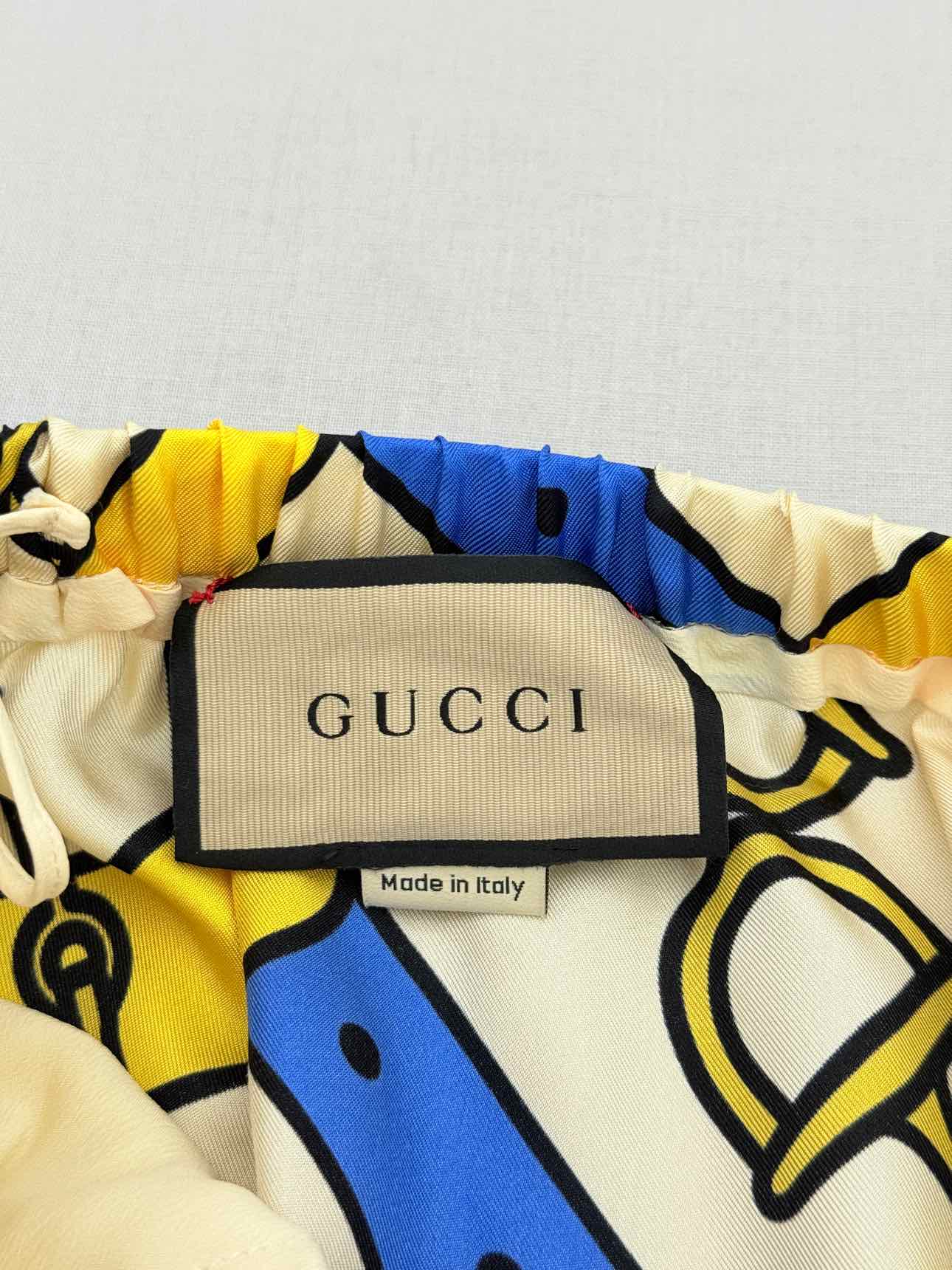 GUCCI Blue Multicolor Print Size US 0 Outfit Set
