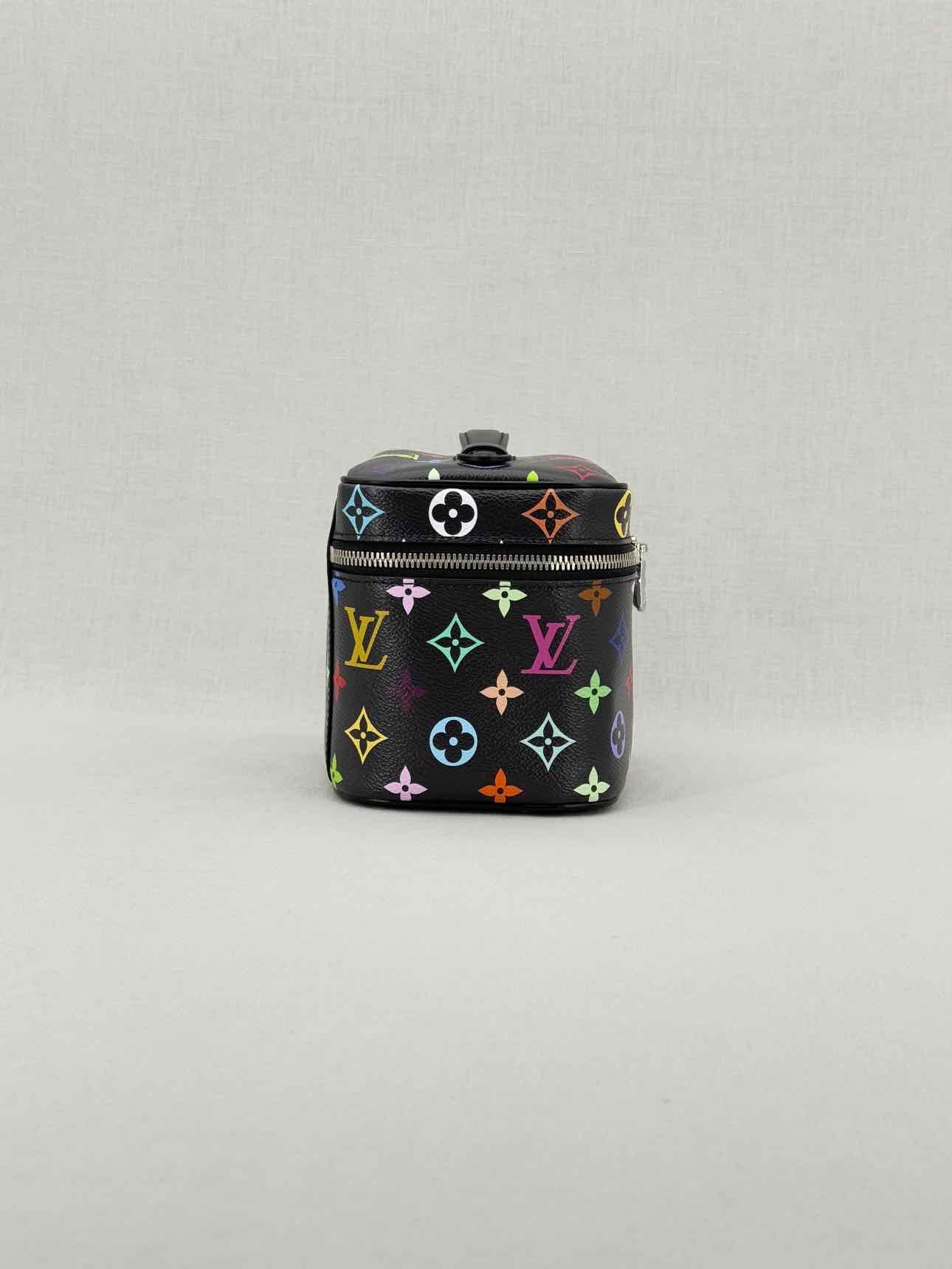LOUIS VUITTON Nice Black Multicolor Vanity Case
