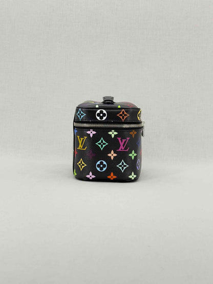 LOUIS VUITTON Nice Black Multicolor Vanity Case