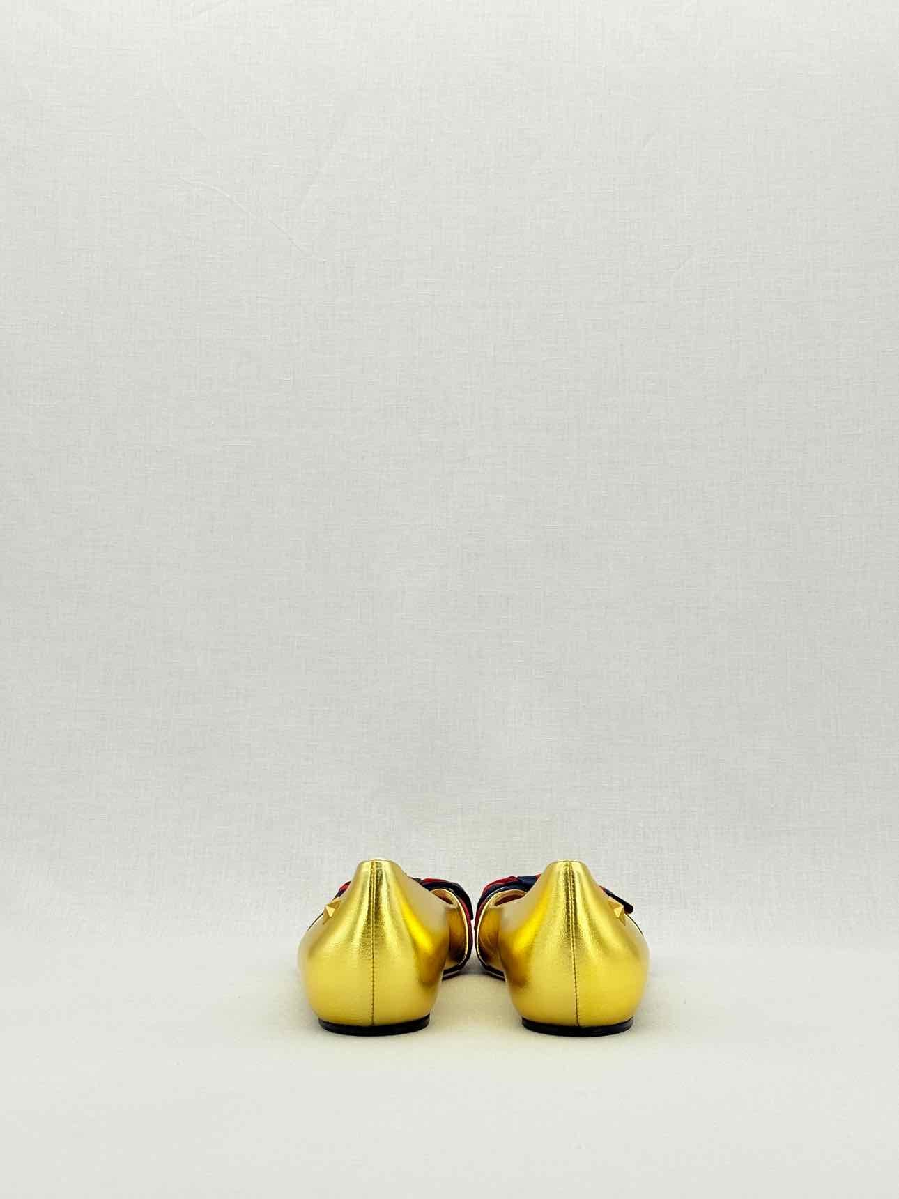 GUCCI Gold Size EU 38 Ballet Flats