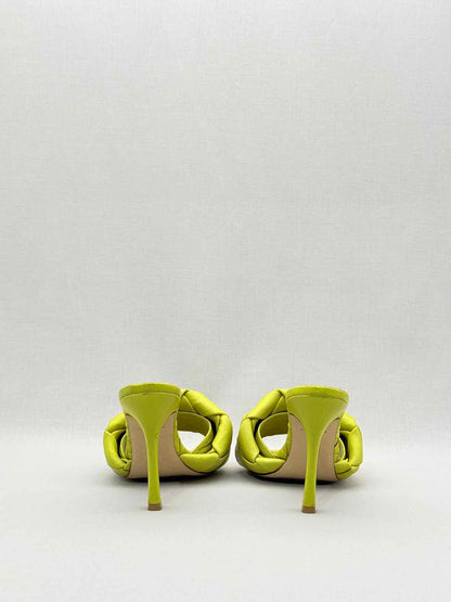 BOTTEGA VENETA Lido Yellow Woven Size EU 38 Mules