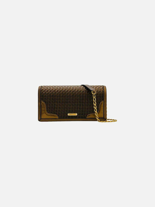 BURBERRY Woven Bronze Shoulder Bag