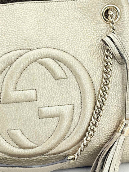 GUCCI Soho Metallic Gold Tote Bag