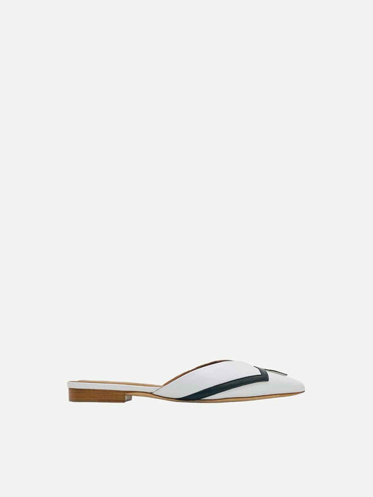 MALONE SOULIERS Amelie White w/ Black Flats 35