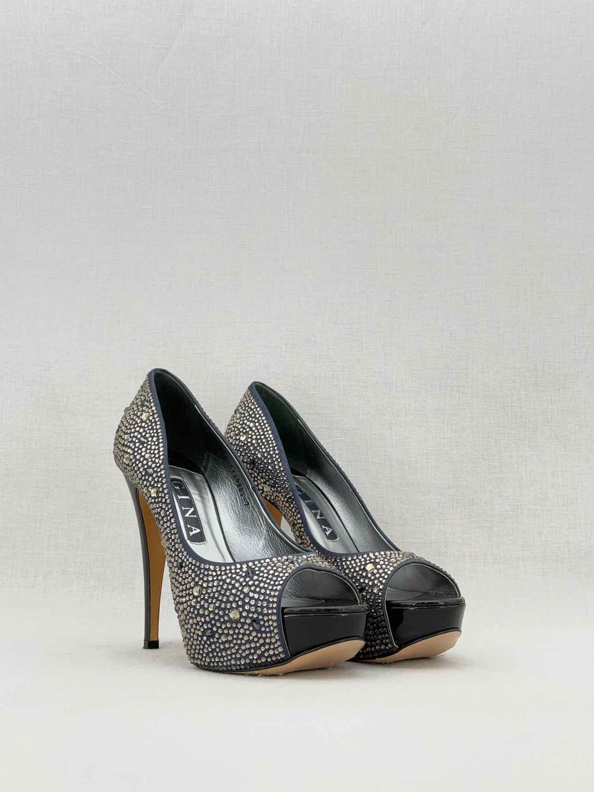 GINA Black Swarovski Embellished Size EU 40 Pumps