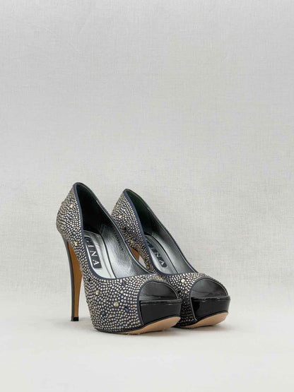 GINA Black Swarovski Embellished Size EU 40 Pumps