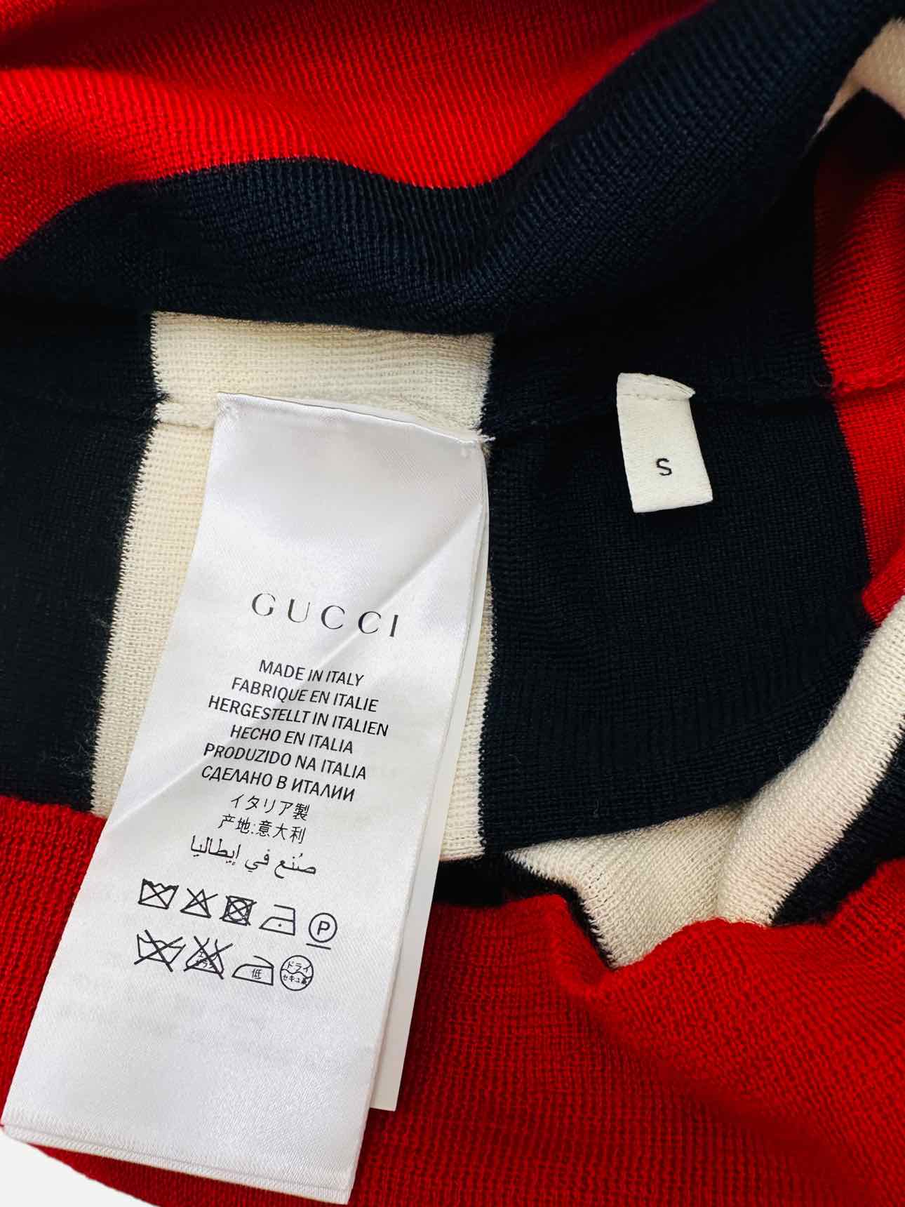 GUCCI Knitted Red Striped Size Small Top