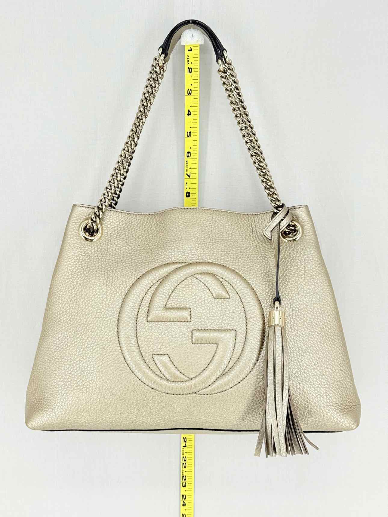 GUCCI Soho Metallic Gold Tote Bag