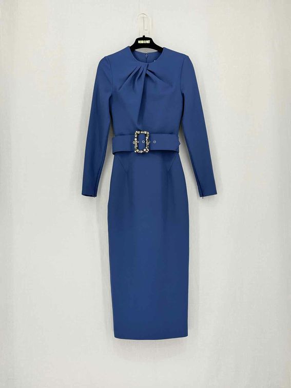SAFIYAA Brunna Blue Size US 2 Midi Dress