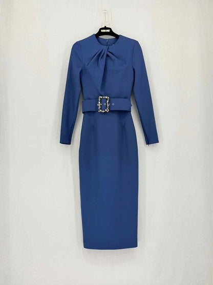 SAFIYAA Brunna Blue Size US 2 Midi Dress
