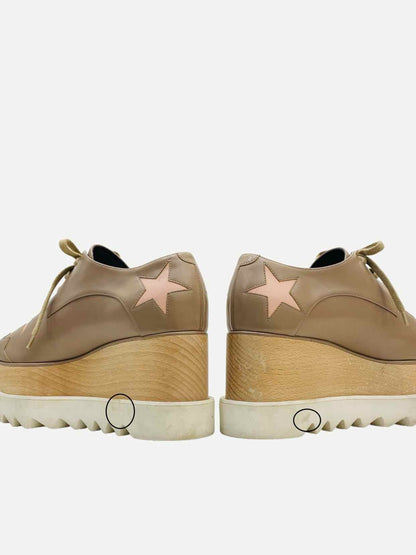 STELLA MCCARTNEY Elyse Star Taupe w/ Gold Brogues