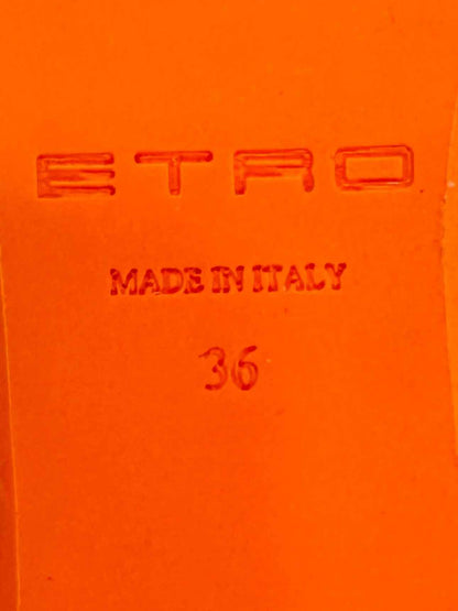 ETRO Ankle Strap Orange Multicolor Size EU 36 Wedges