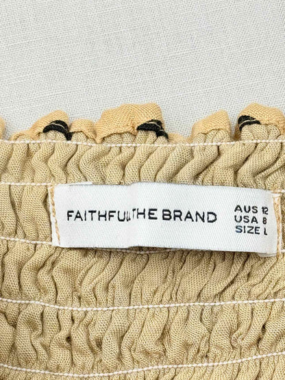 FAITHFULL THE BRAND Tan & Black Size US 8 Midi Dress