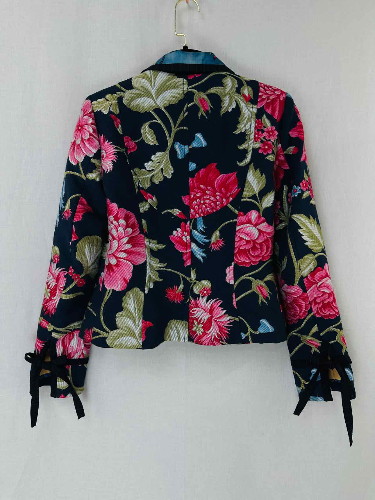 KENZO Navy Blue Multicolor Floral Size US 8 Jacket