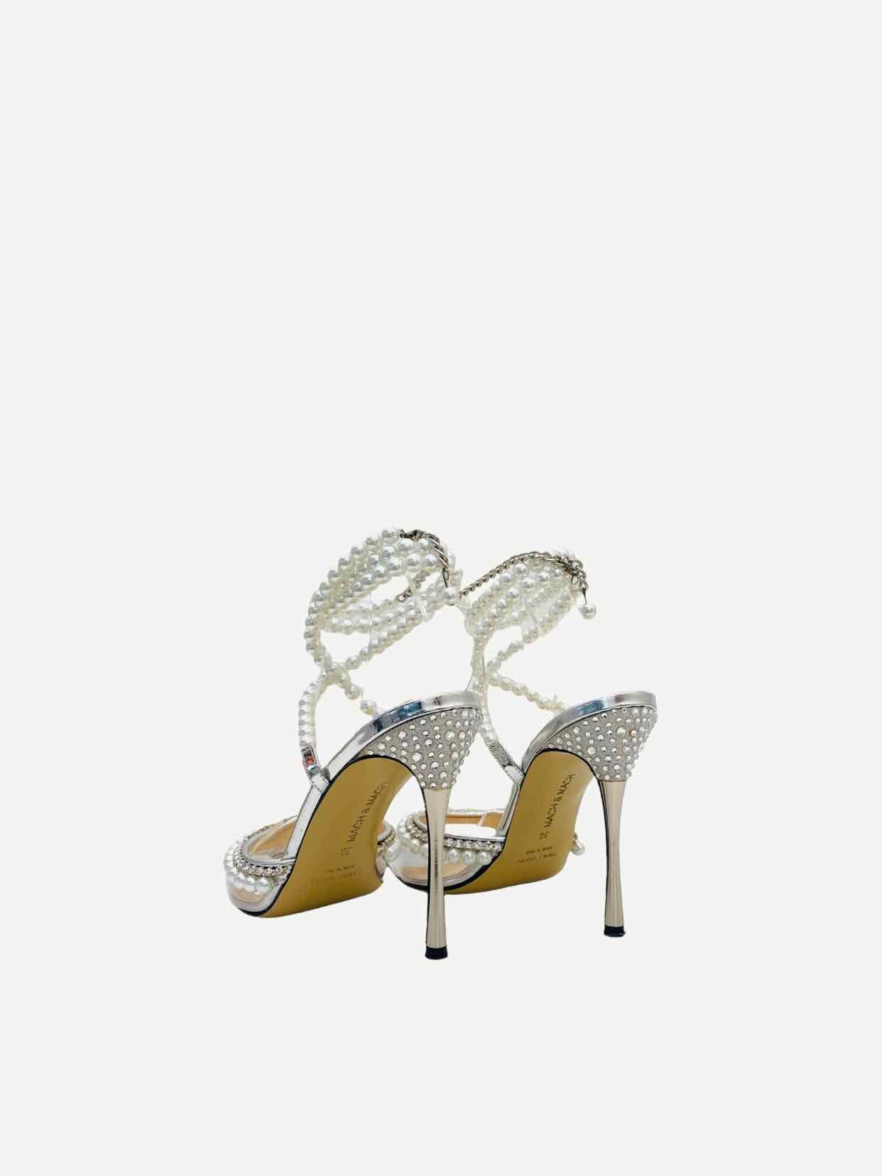 MACH & MACH Silver Heeled Sandals