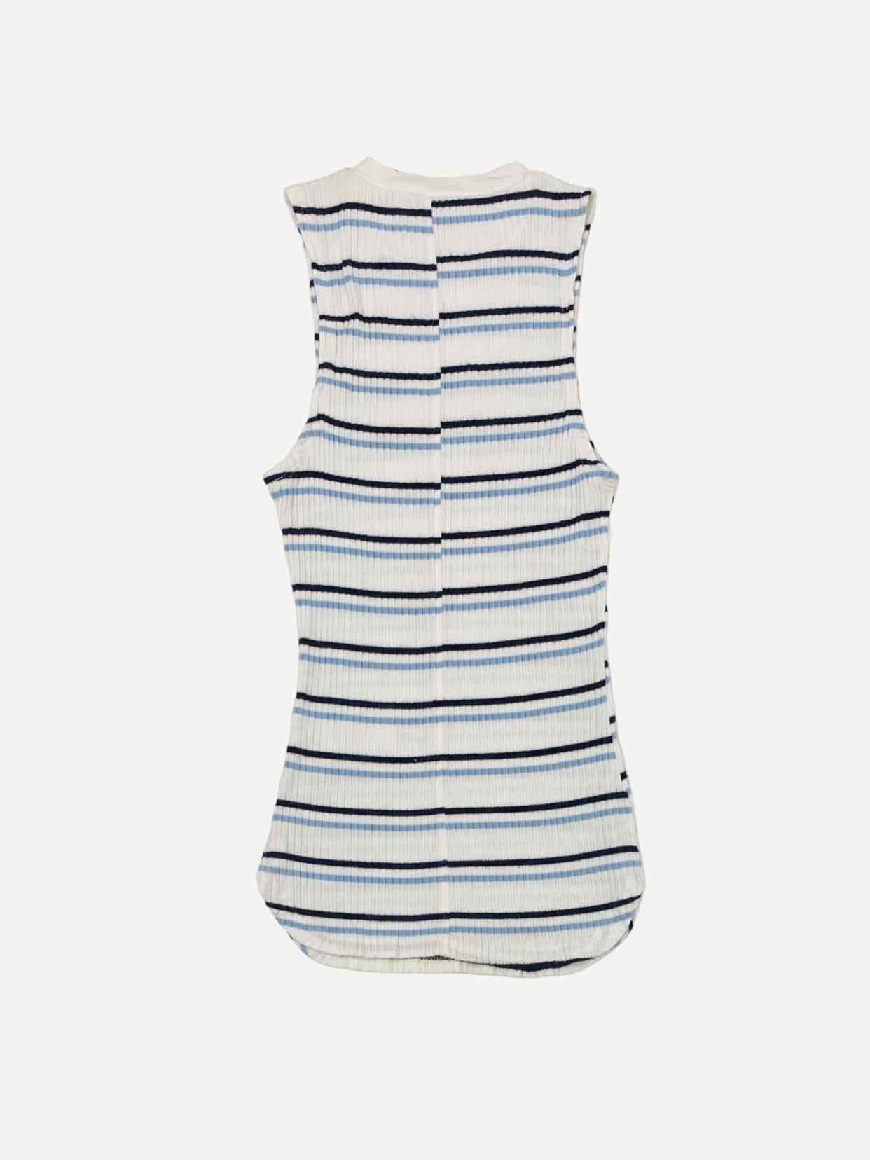 FRAME White w/ Blue Striped Size Small Tank Top