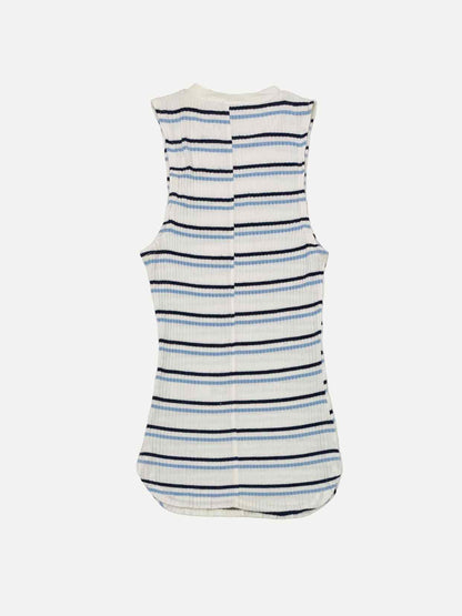FRAME White w/ Blue Striped Size Small Tank Top