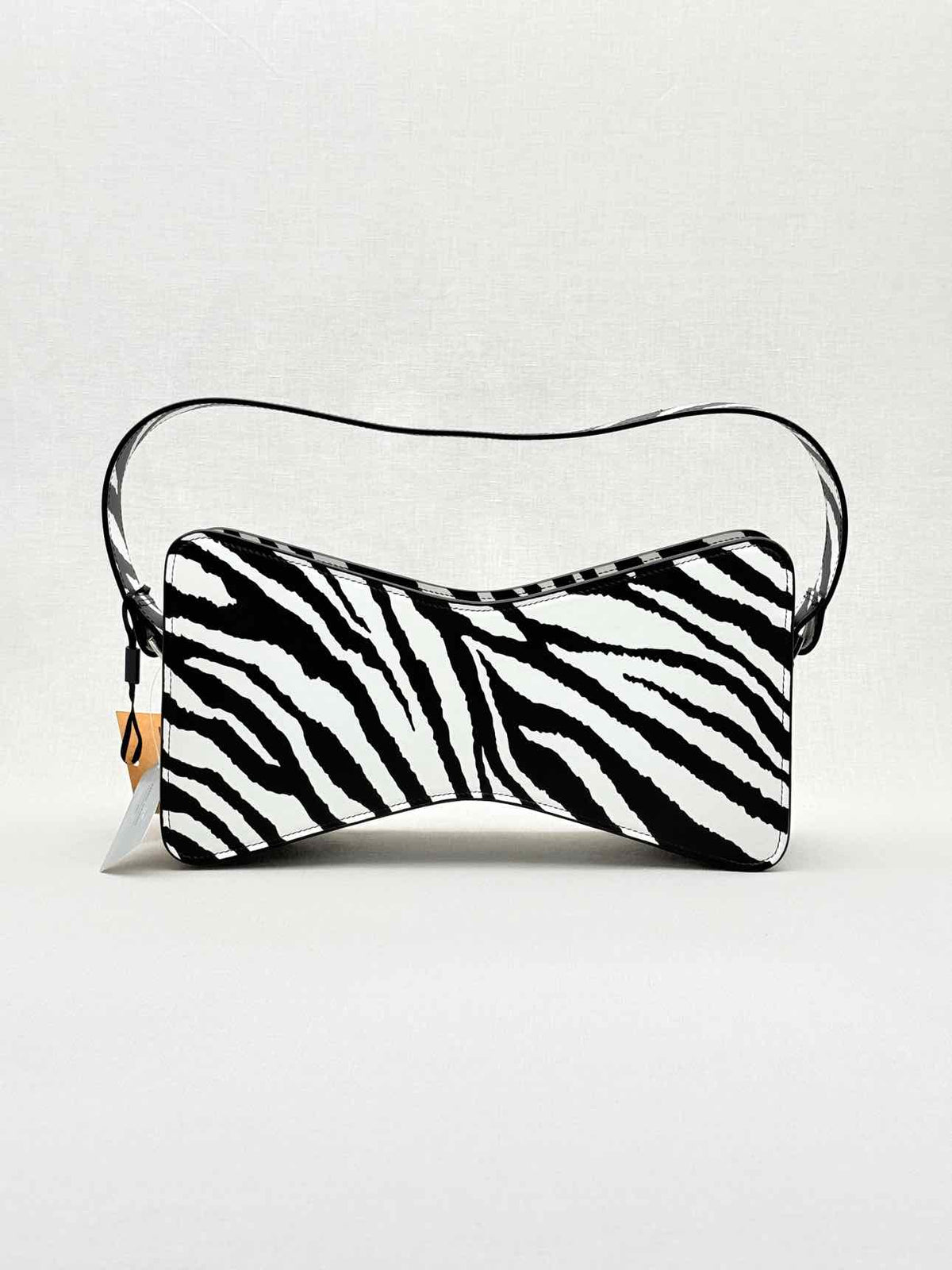 MACH & MACH Large Bow-shaped Black & White Shoulder Bag