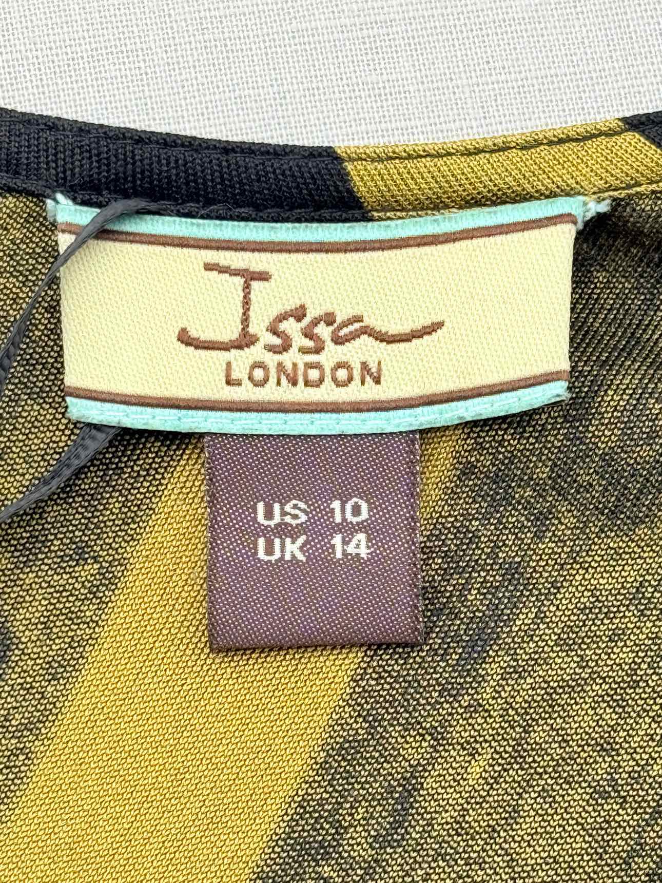 ISSA LONDON Black & Yellow Size US 10 Long Dress