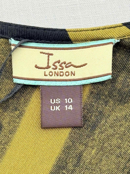 ISSA LONDON Black & Yellow Size US 10 Long Dress