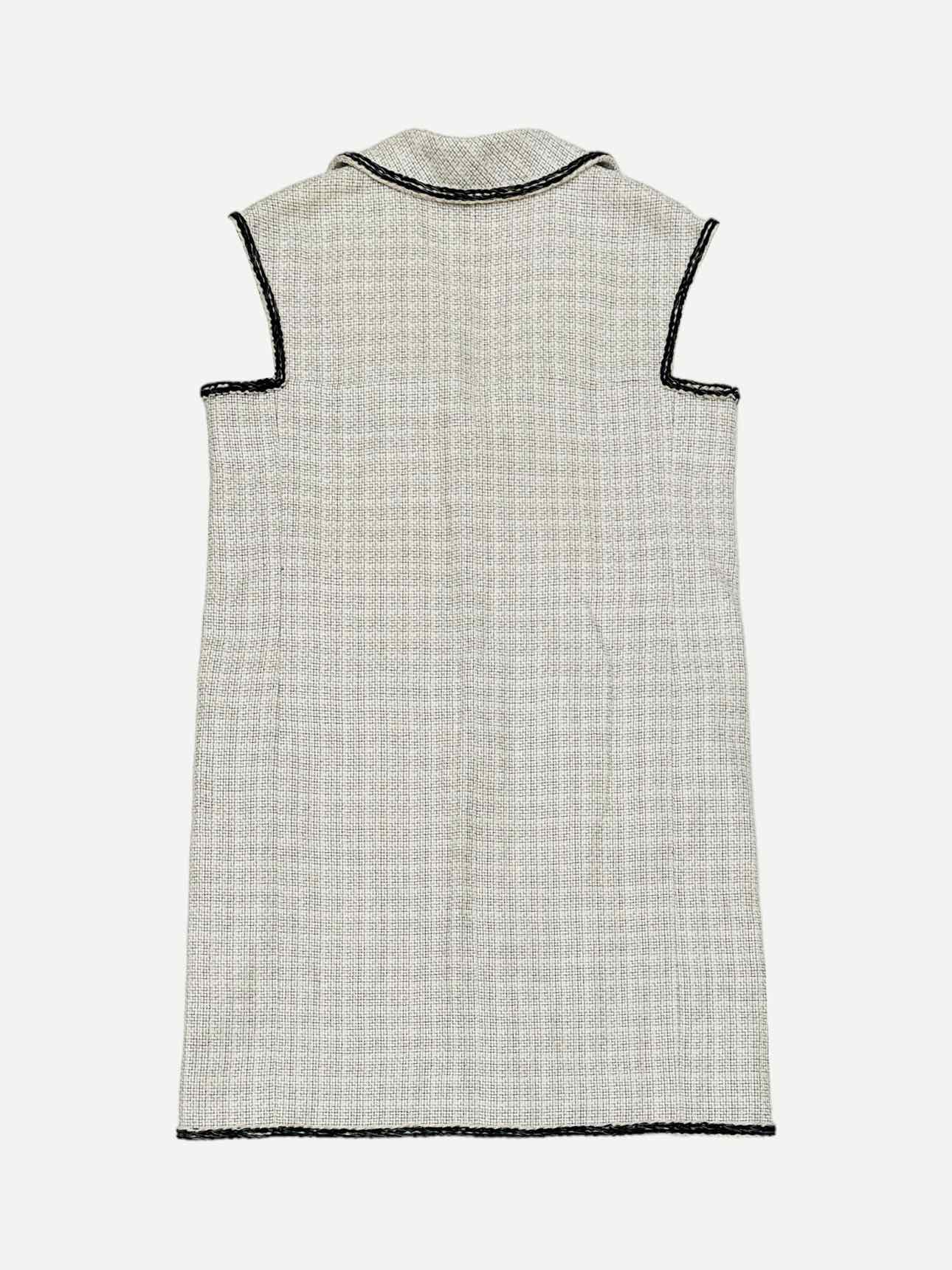 CHANEL Tweed White & Black Size US 10 Gilet