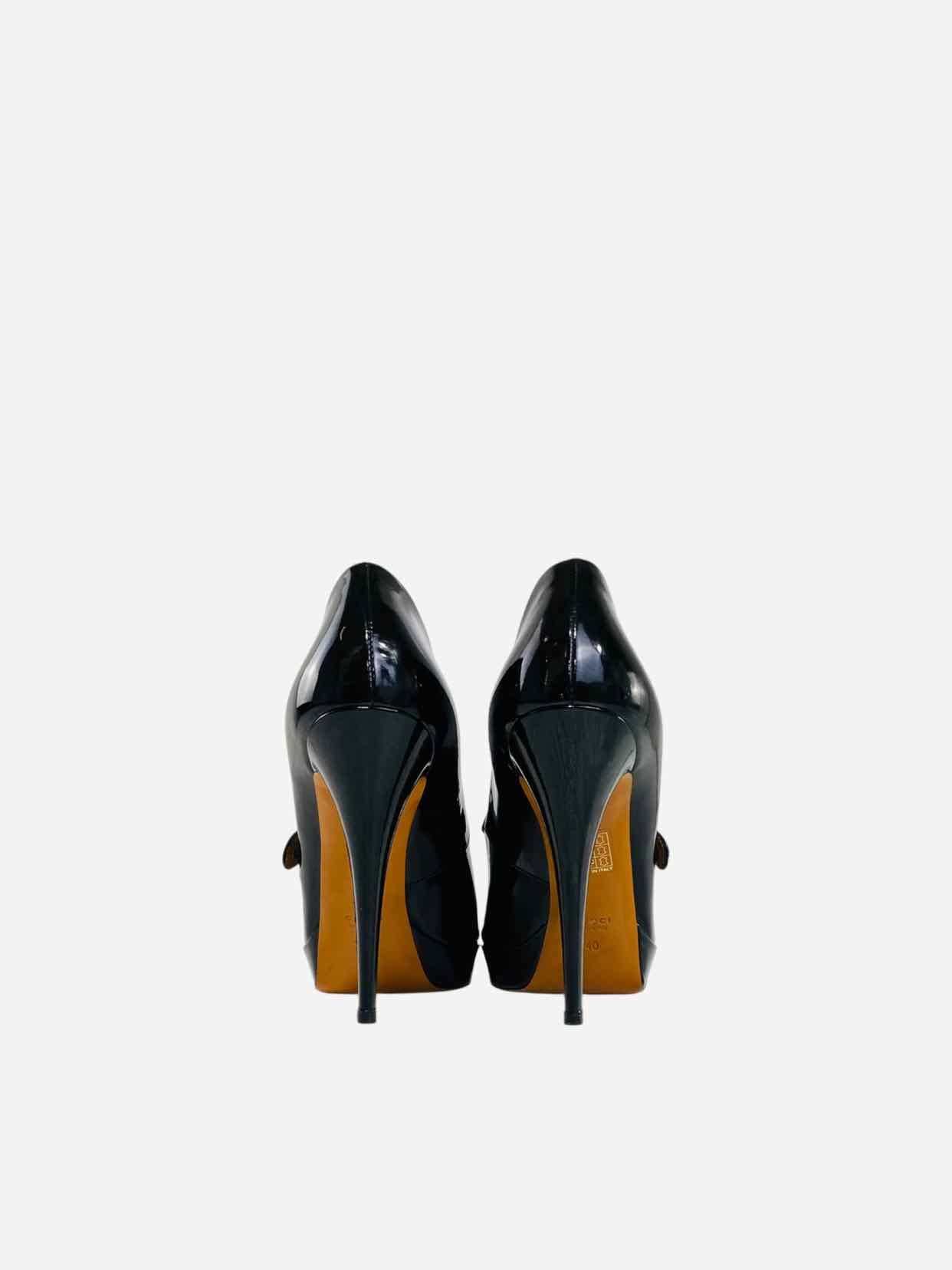 GUCCI Vernice Crystal Betty Black Size EU 40 Mary Janes