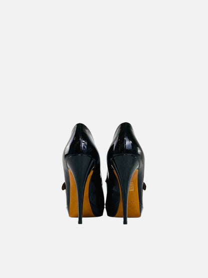 GUCCI Vernice Crystal Betty Black Size EU 40 Mary Janes