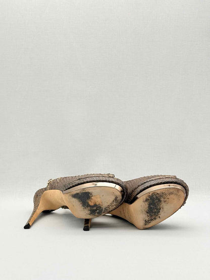 JIMMY CHOO Metallic Bronze Size EU 39 Platform Sandals