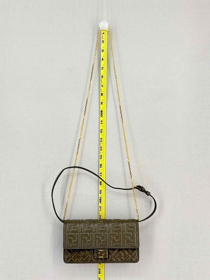 FENDI WOC Khaki FF Embossed Crossbody