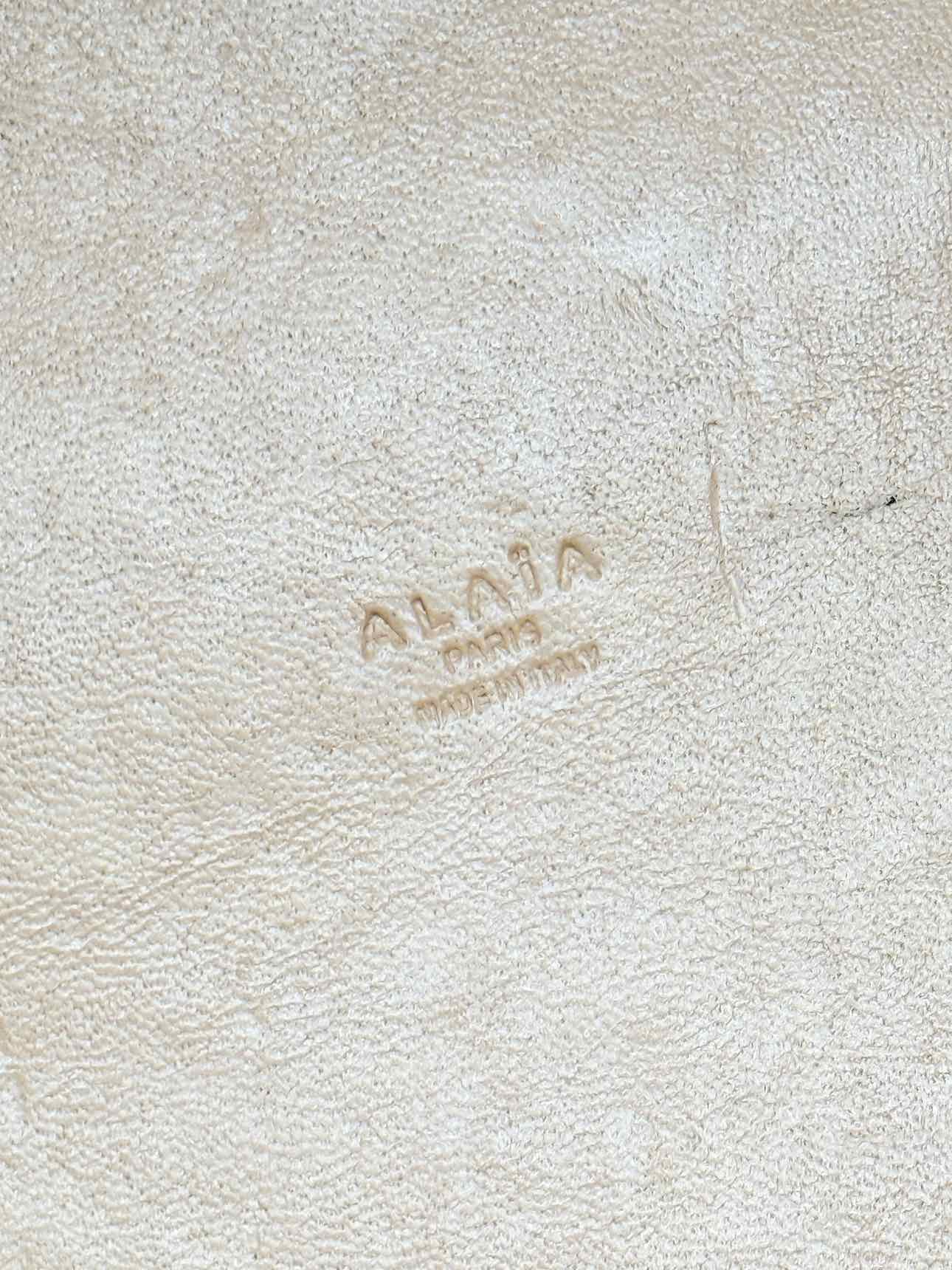 ALAIA Mina 25 Beige Tote Bag